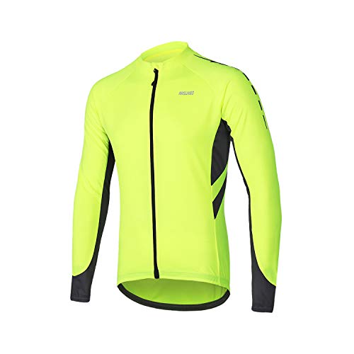 ARSUXEO Radtrikot für Herren, Fahrradtrikot Langarm, Radfahren Shirt, Radsport Trikot MTB Jersey Mountainbike Fahrrad-Bekleidung 6030 grün L von ARSUXEO