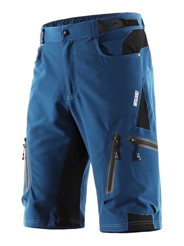 ARSUXEO Herren Radhose Loose Fit MTB Shorts Wasserabweisende Outdoor Sporthose mit 7 Taschen 1202 Dunkelblau L von ARSUXEO