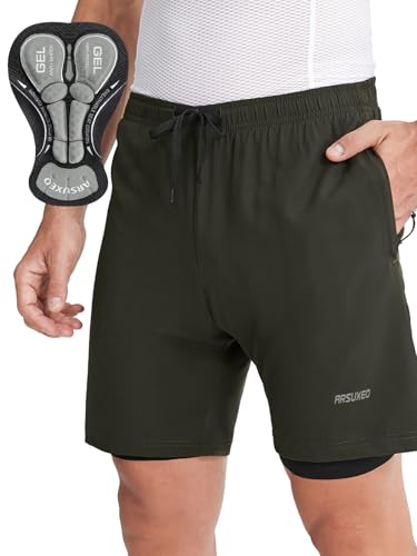 ARSUXEO Herren Radhose Lose Passform gepolstert Mountainbike Shorts 2506 Armeegrün XXL ARSUXEO Herren Radhose Lose Passform gepolstert Mountainbike Shorts 2506 Armeegrün XXL von ARSUXEO