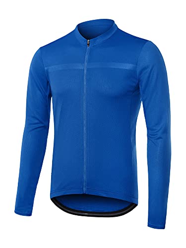 ARSUXEO Herren Radtrikot Langarm ultraleichtes Fahrradtrikot Slim Fit Bike Trikot Radfahren Radsport Shirt 6038 Blau XL von ARSUXEO