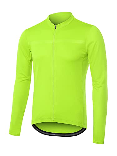 ARSUXEO Herren Radtrikot Langarm ultraleichtes Fahrradtrikot Slim Fit Bike Trikot Radfahren Radsport Shirt 6038 Grün XXL von ARSUXEO