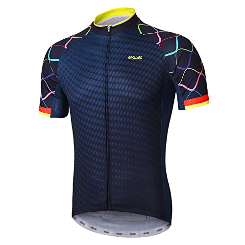 ARSUXEO Herren Radtrikot mit Kurzen äRmeln, MTB-Trikot, Helles Fahrrad-T-Shirt, Atmungsaktives Radoberteil ZY845 M von ARSUXEO