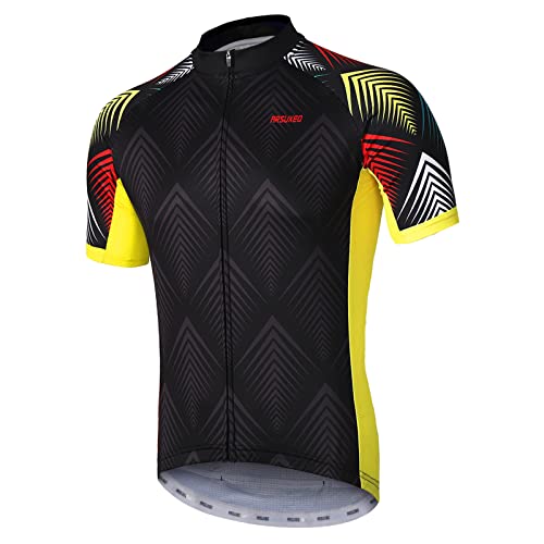 ARSUXEO Herren Radtrikot mit Kurzen äRmeln, MTB-Trikot, Helles Fahrrad-T-Shirt, Atmungsaktives Radoberteil ZY850 L von ARSUXEO