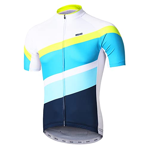 ARSUXEO Herren Radtrikot mit Kurzen äRmeln, MTB-Trikot, Helles Fahrrad-T-Shirt, Atmungsaktives Radoberteil ZY849 S von ARSUXEO