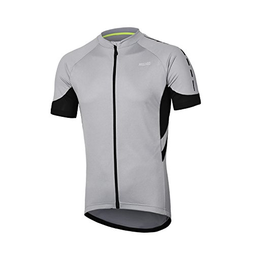 ARSUXEO Herren kurzen Ärmeln Radtrikot Fahrrad MTB Bike Shirt 636 Hellgrau XL von ARSUXEO