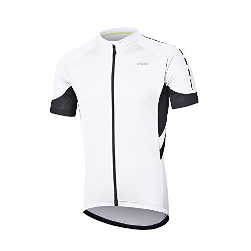 ARSUXEO Herren kurzen Ärmeln Radtrikot Fahrrad MTB Bike Shirt 636 Weiß M von ARSUXEO