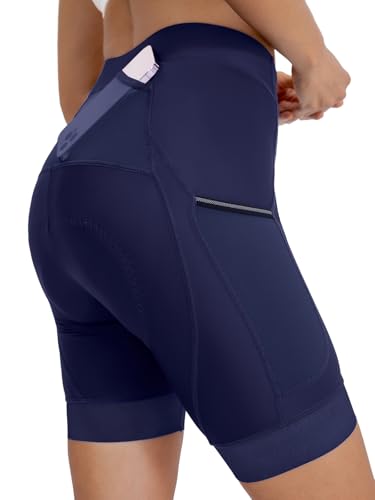 ARSUXEO Radfahren Hosen Frauen Radhose Damen 4D Padded 3 Taschen 576 Blau XL von ARSUXEO