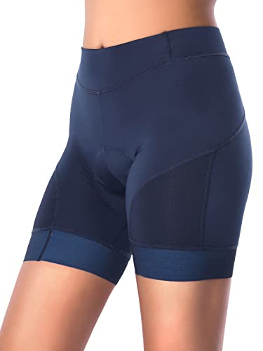 ARSUXEO Radfahren Shorts Frauen Radfahren Unterwäsche gepolstert Fahrrad Bike Undershorts mit Polsterung U010 Blau Größe Mittel von ARSUXEO