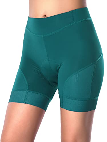 ARSUXEO Radfahren Shorts Frauen Radfahren Unterwäsche gepolstert Fahrrad Bike Undershorts mit Polsterung U010 Grün Größe X-Groß von ARSUXEO
