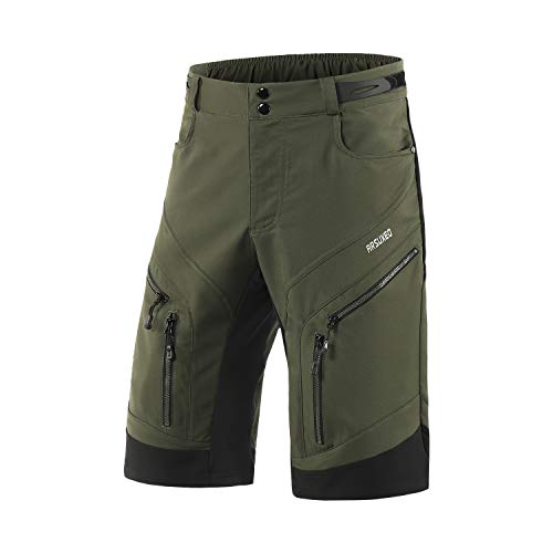 ARSUXEO Radhose Herren MTB Shorts ohne Polsterung Radfahren Shorts Klassisch Wasserdicht 1903 Armeegrün L von ARSUXEO