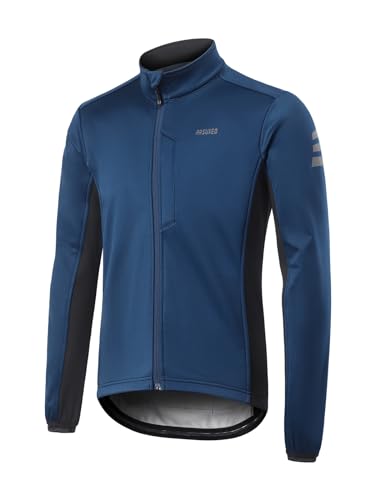 ARSUXEO Radsport Jacke für Männer Softshell Fleece MTB Jacke Winter Thermo Windbreaker 23T Dunkelblau XL von ARSUXEO