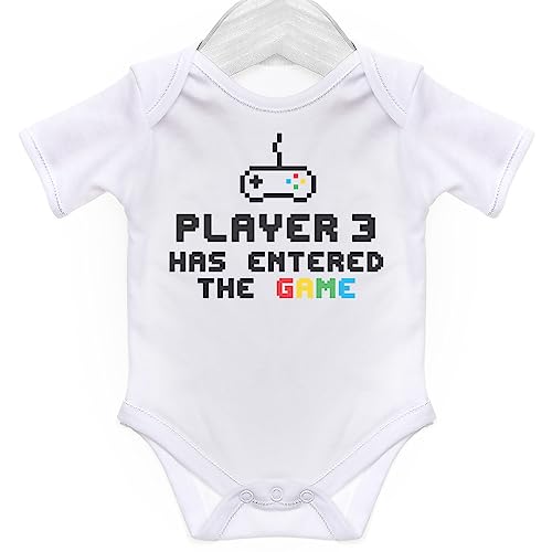 ART HUSTLE Player 3 Has Entered The Game Short Sleeve Bodysuit/Baby Grow for Baby Boy Or Girl ART HUSTLE Player 3 Has Entered The Game Short Sleeve Bodysuit/Baby Grow for Baby Boy Or Girl von ART HUSTLE