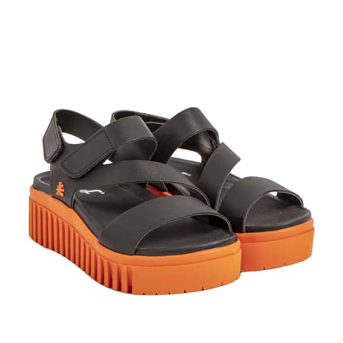 ART Damen 1573 Brighton Sandale, Nappa, Schwarz, Orange, 42 EU von ART