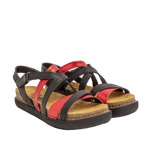 ART Damen 1714 Rhodos Sandale, Nappa, Schwarz, Rot, 36 EU von ART