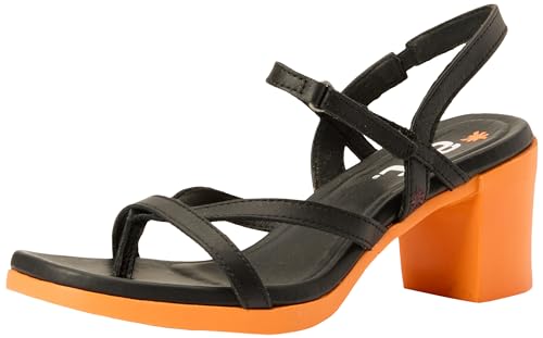 ART Damen 1844 Cannes Sandale, Nappa, Schwarz, Orange, 37 EU von ART