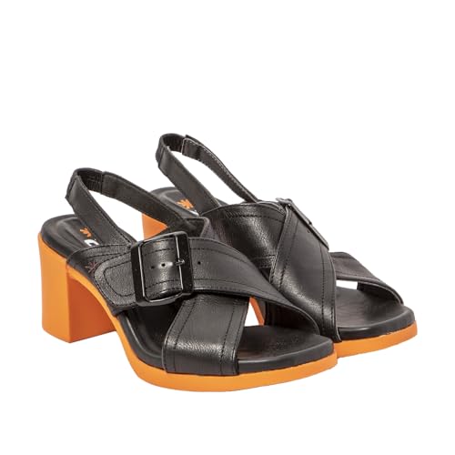 ART Damen 1845 Cannes Sandale, Nappa, Schwarz, Orange, 36 EU von ART