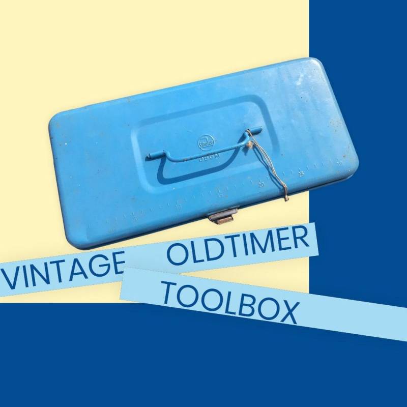 Vintage Schulze Oldtimer Blue Metal Tool Box Case Storage Lockable With Key Dbgm Germany 50S 60S Mid Century Industrial von ARTCONCEPTE