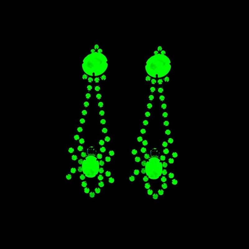 Art Deco Uranglas Spinne Ohrringe Vintage Schmuck von ARTDECO1930ETSY