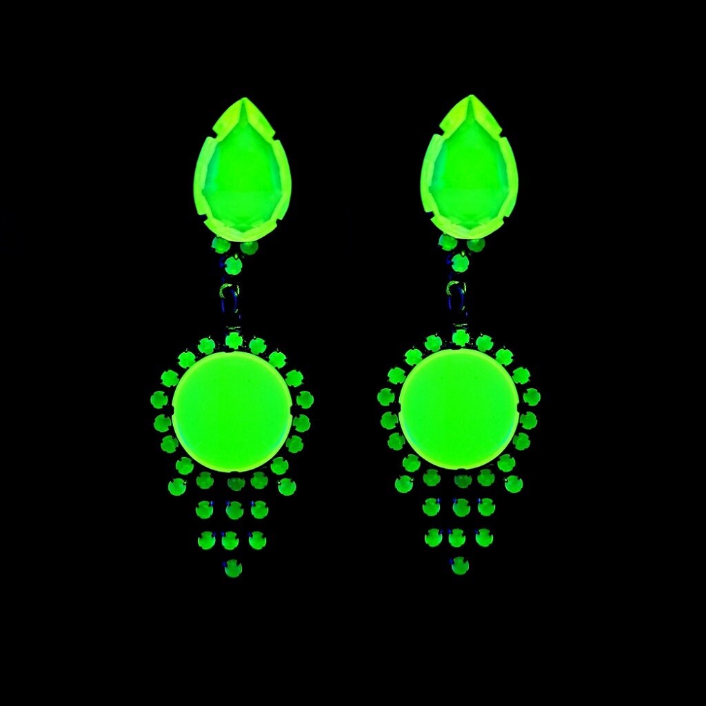 Art Deco Vintage Schmuck Uranglas Ohrringe von ARTDECO1930ETSY