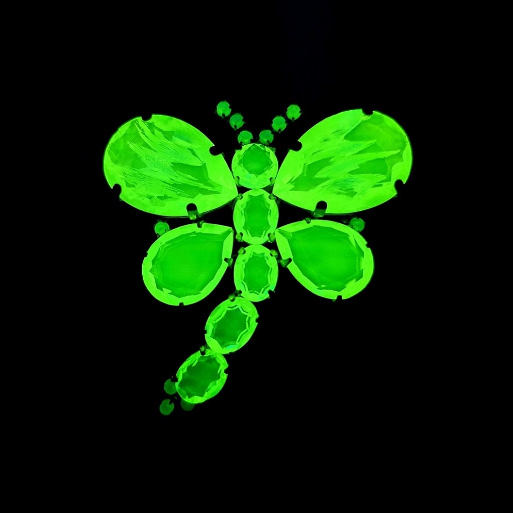 Libellen Brosche Aus Uranglas von ARTDECO1930ETSY