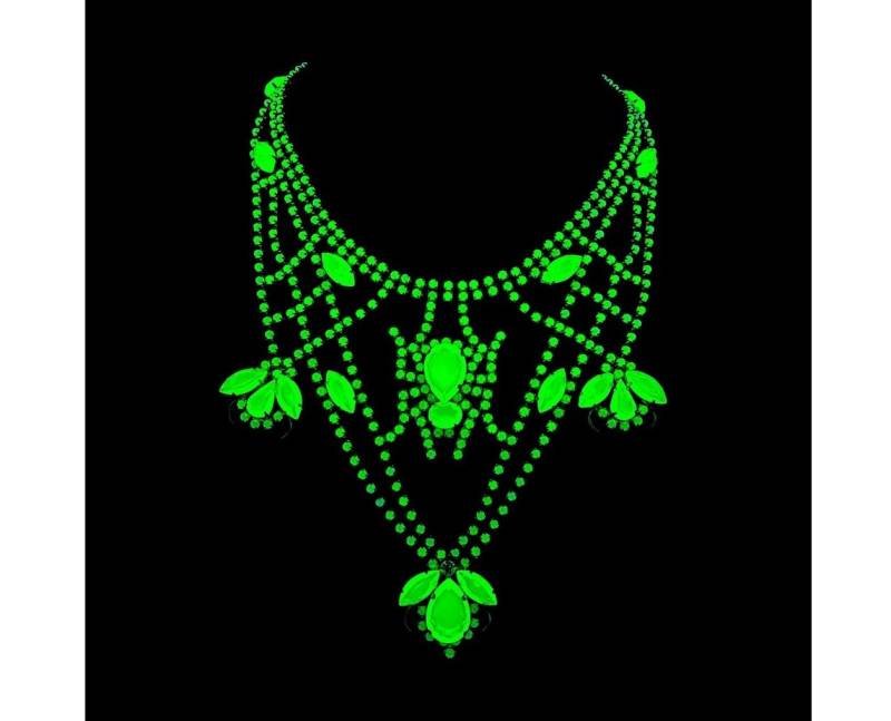 Uranglas-Halskette "Spinne' Aus Vintage Vaseline Glas von ARTDECO1930ETSY