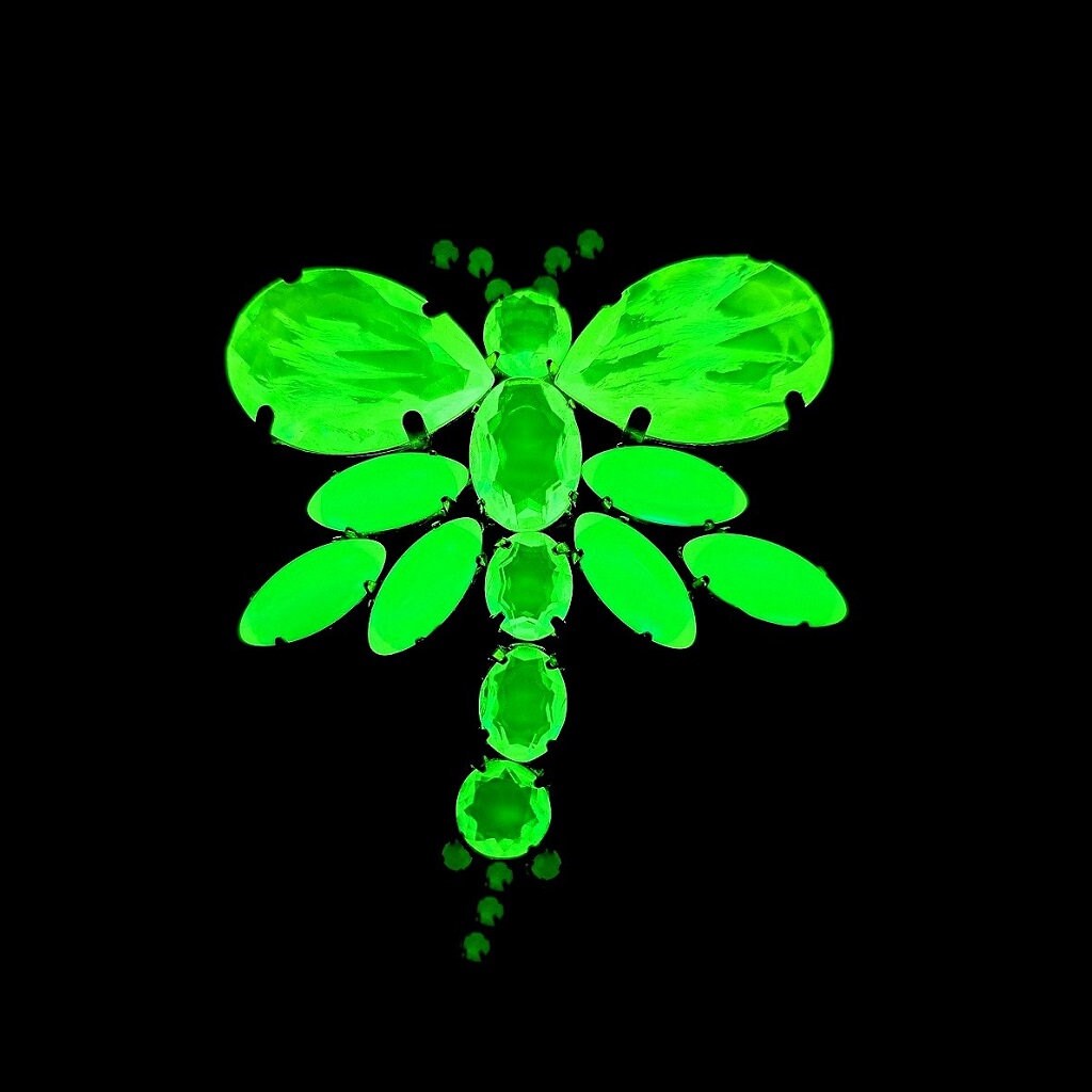 Uranglas Schmuck Libelle Brosche von ARTDECO1930ETSY