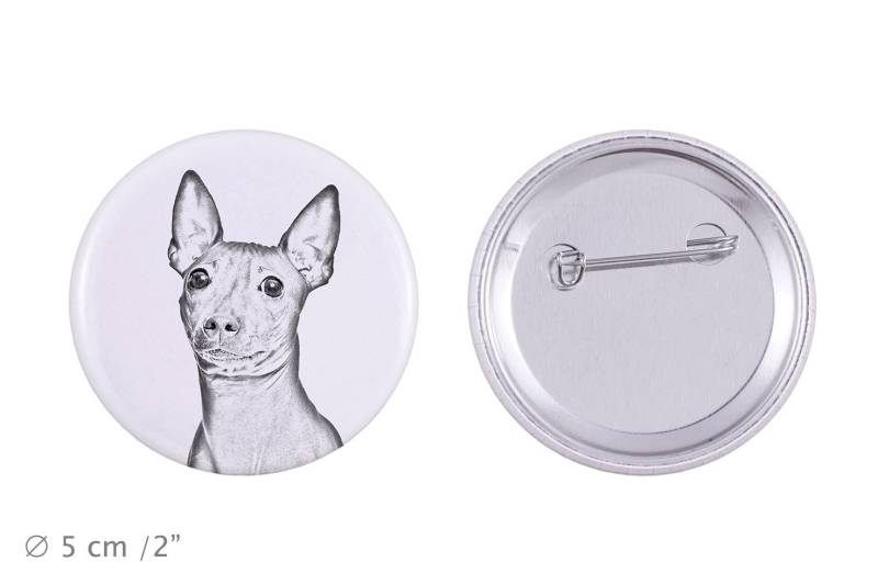 Anstecker Mit Einem Hund - American Hairless Terrier Anstecker Mit Einem Hund - American Hairless Terrier von ARTDOGshop
