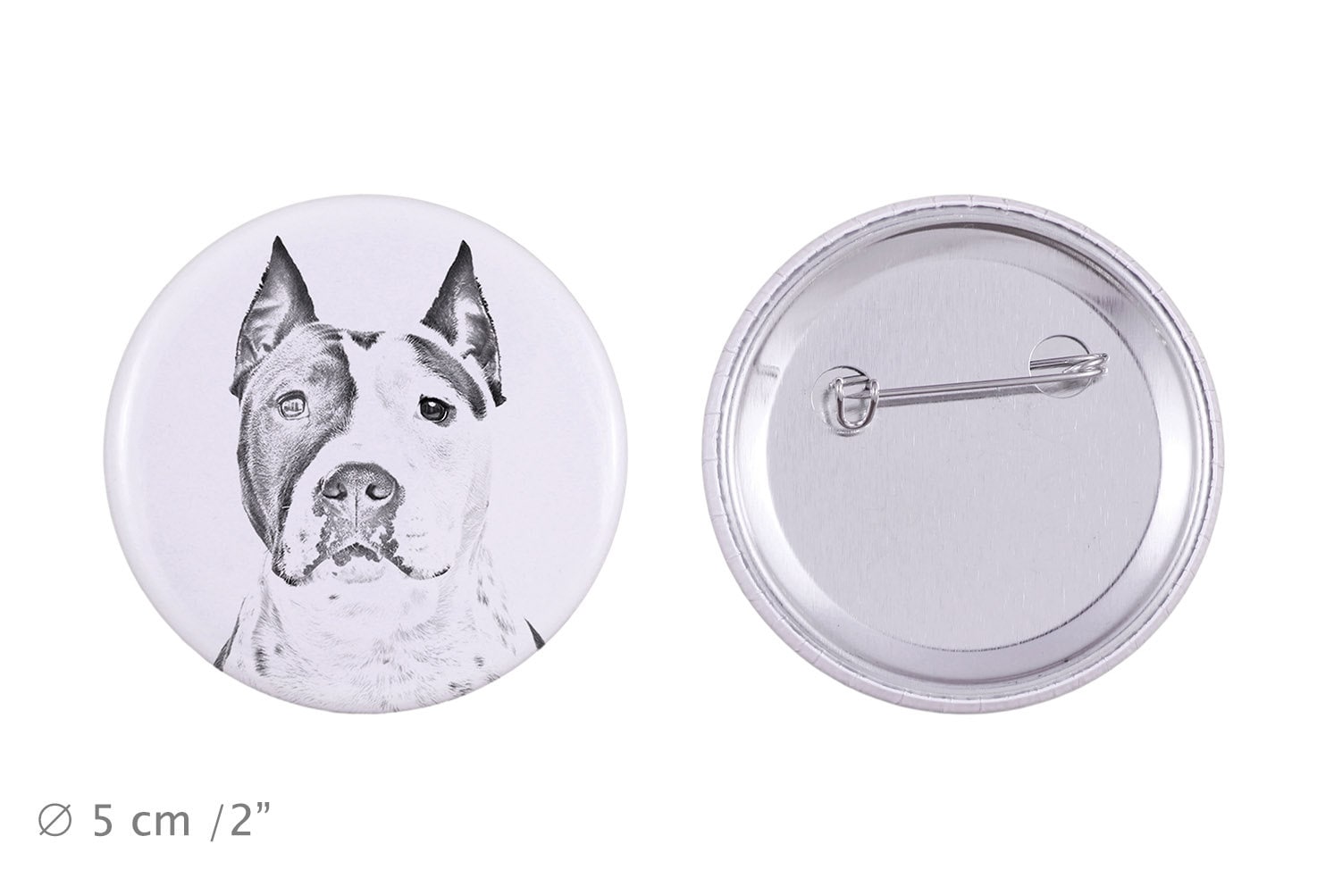 Anstecker Mit Einem Hund - American Staffordshire Terrier von ARTDOGshop