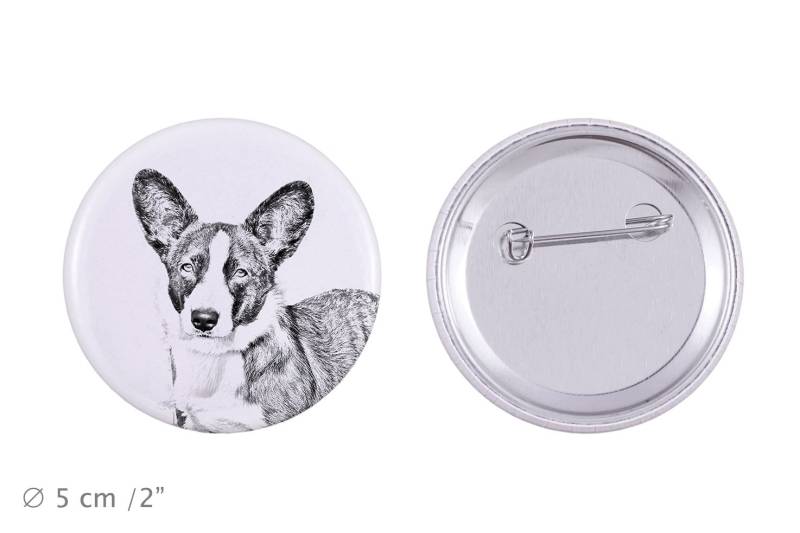 Anstecker Mit Einem Hund - Cardigan Welsh Corgi von ARTDOGshop