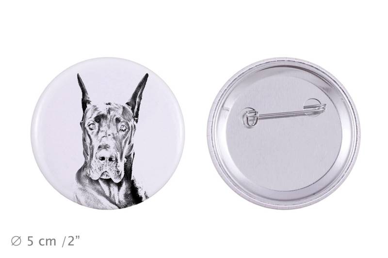 Anstecker Mit Einem Hund - Deutsche Dogge von ARTDOGshop
