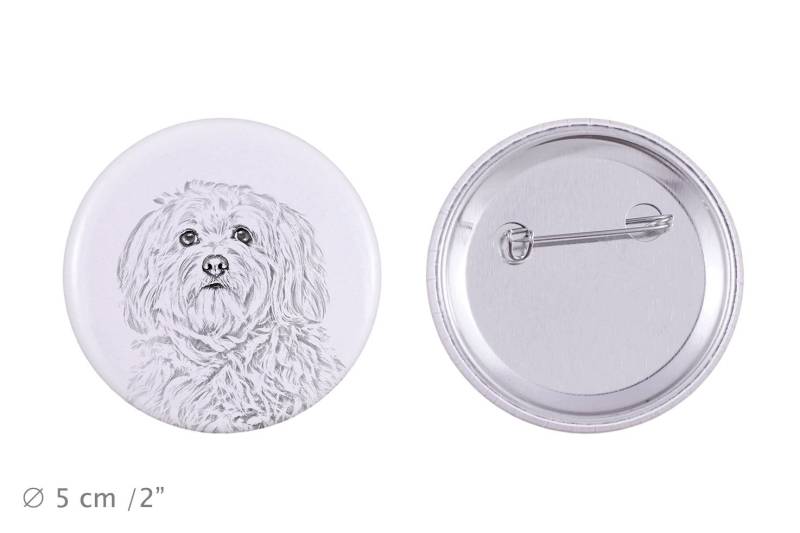 Anstecker Mit Einem Hund - Havaneser von ARTDOGshop