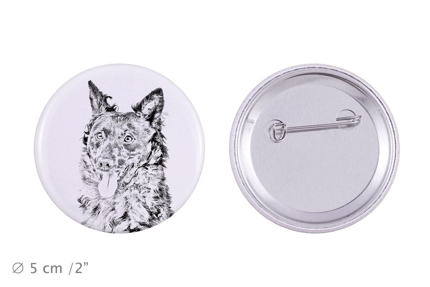 Anstecker Mit Einem Hund - Mudi von ARTDOGshop