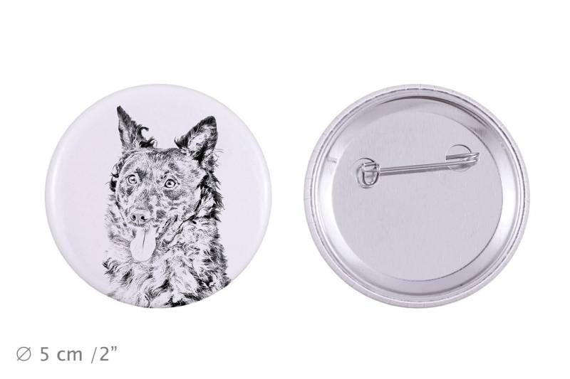 Anstecker Mit Einem Hund - Mudi von ARTDOGshop