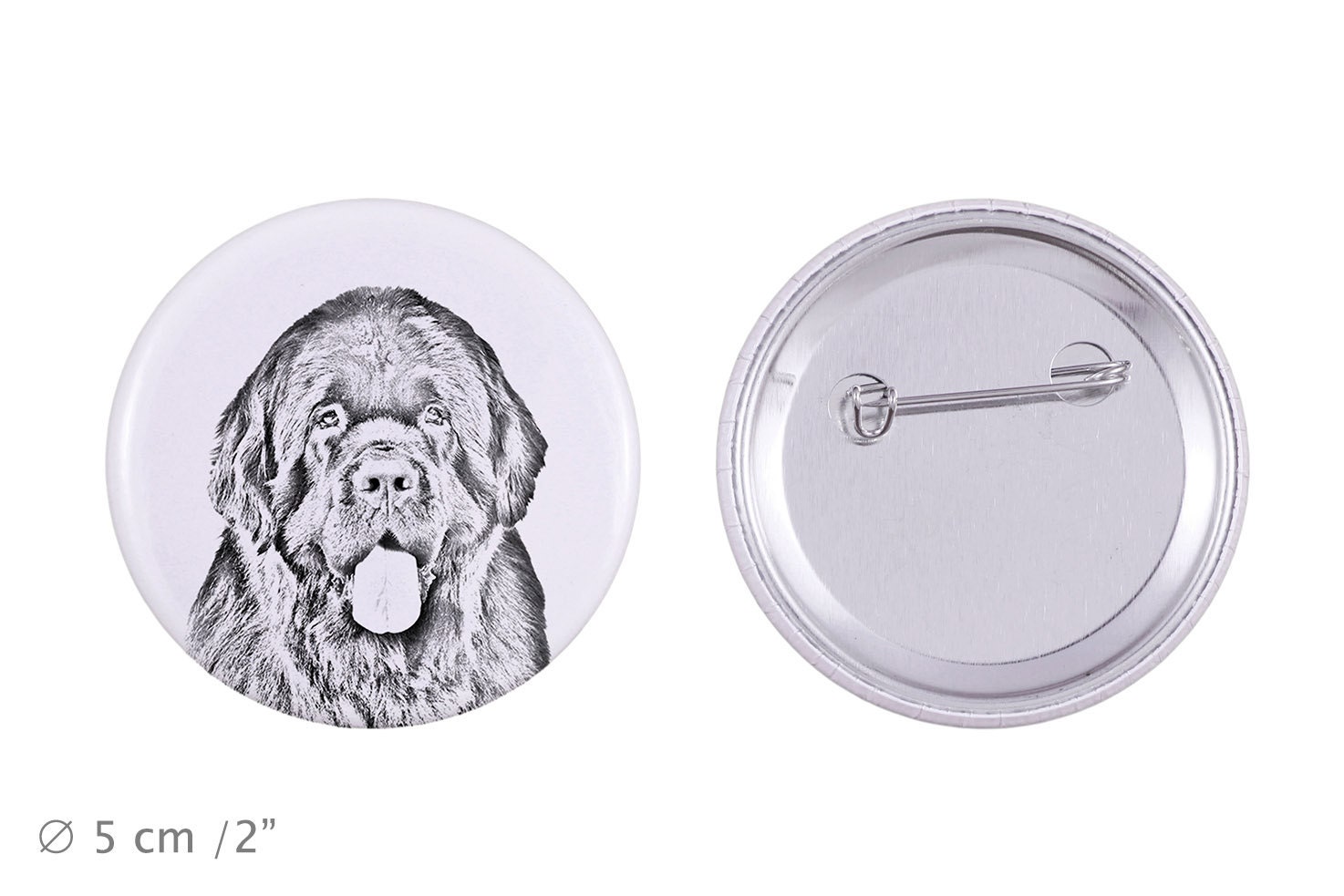 Anstecker Mit Einem Hund - Neufundländer von ARTDOGshop