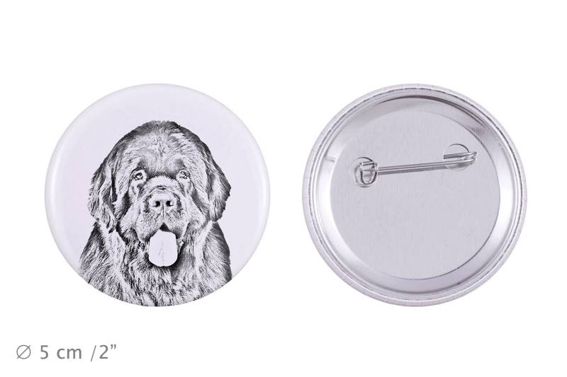 Anstecker Mit Einem Hund - Neufundländer von ARTDOGshop