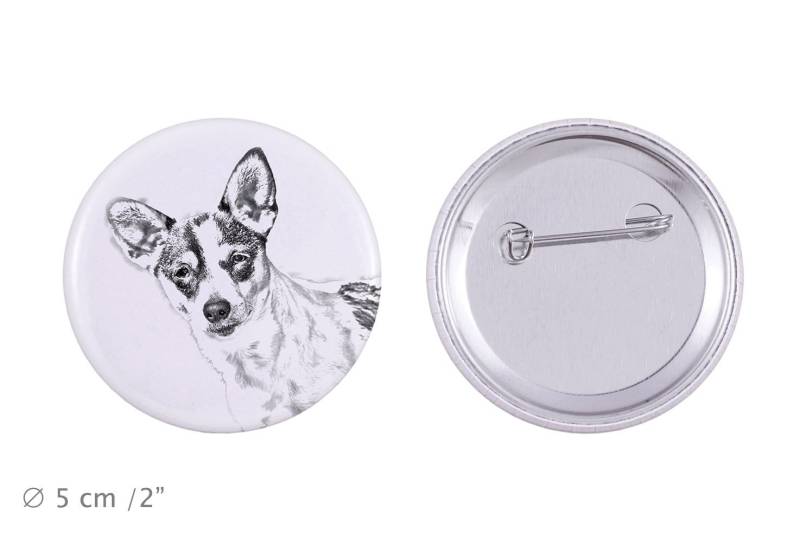 Anstecker Mit Einem Hund - Rat Terrier von ARTDOGshop