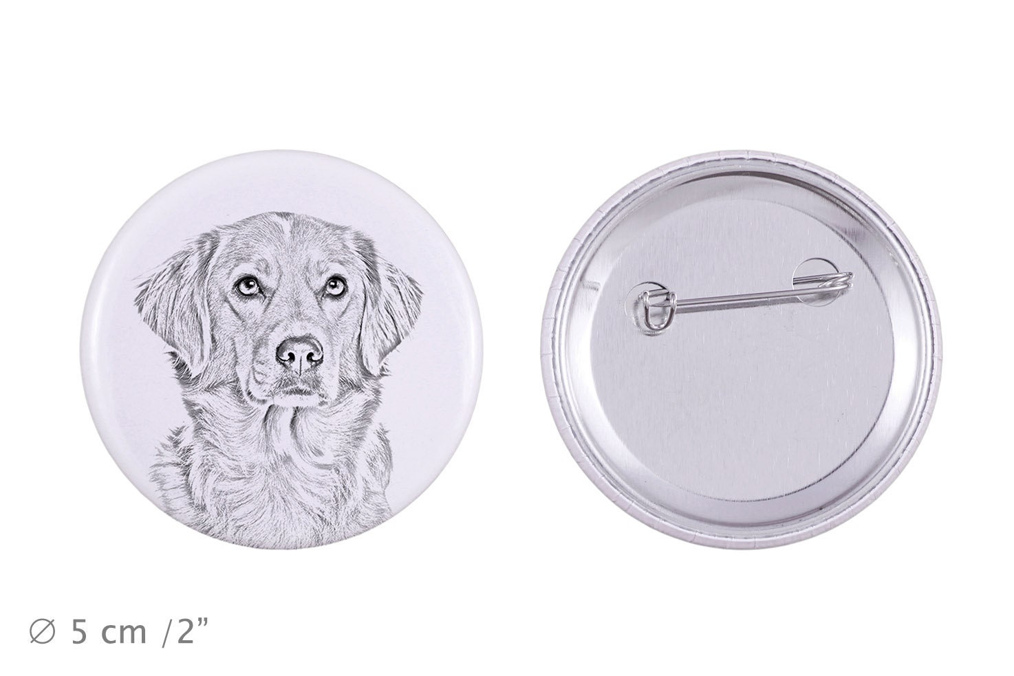 Anstecker Mit Einem Hund - Retriever De La Nouvelle-Écosse von ARTDOGshop