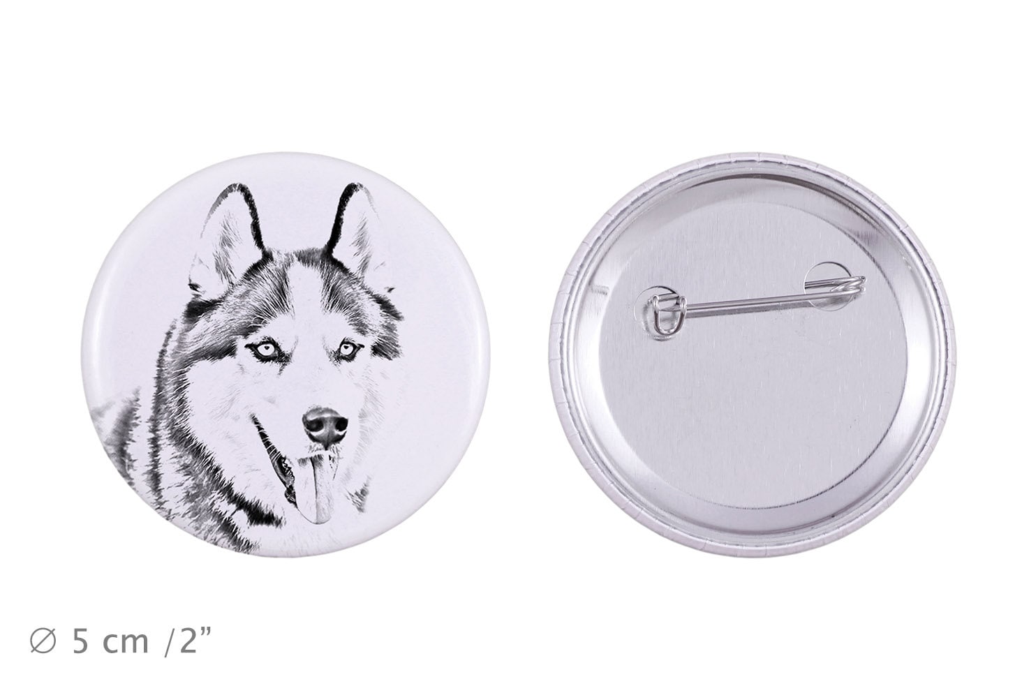 Anstecker Mit Einem Hund - Siberian Husky von ARTDOGshop