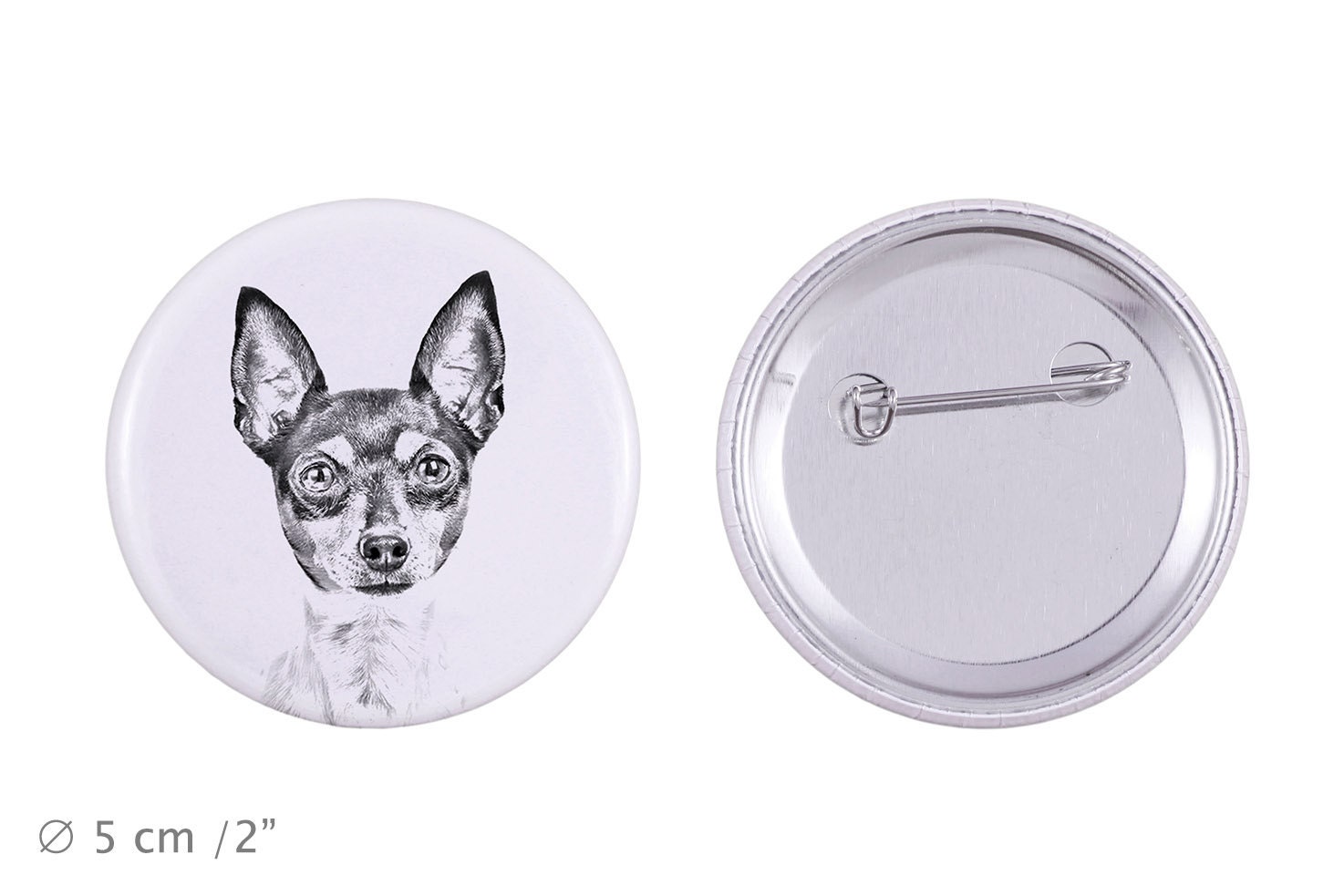 Anstecker Mit Einem Hund - Toy Fox Terrier von ARTDOGshop
