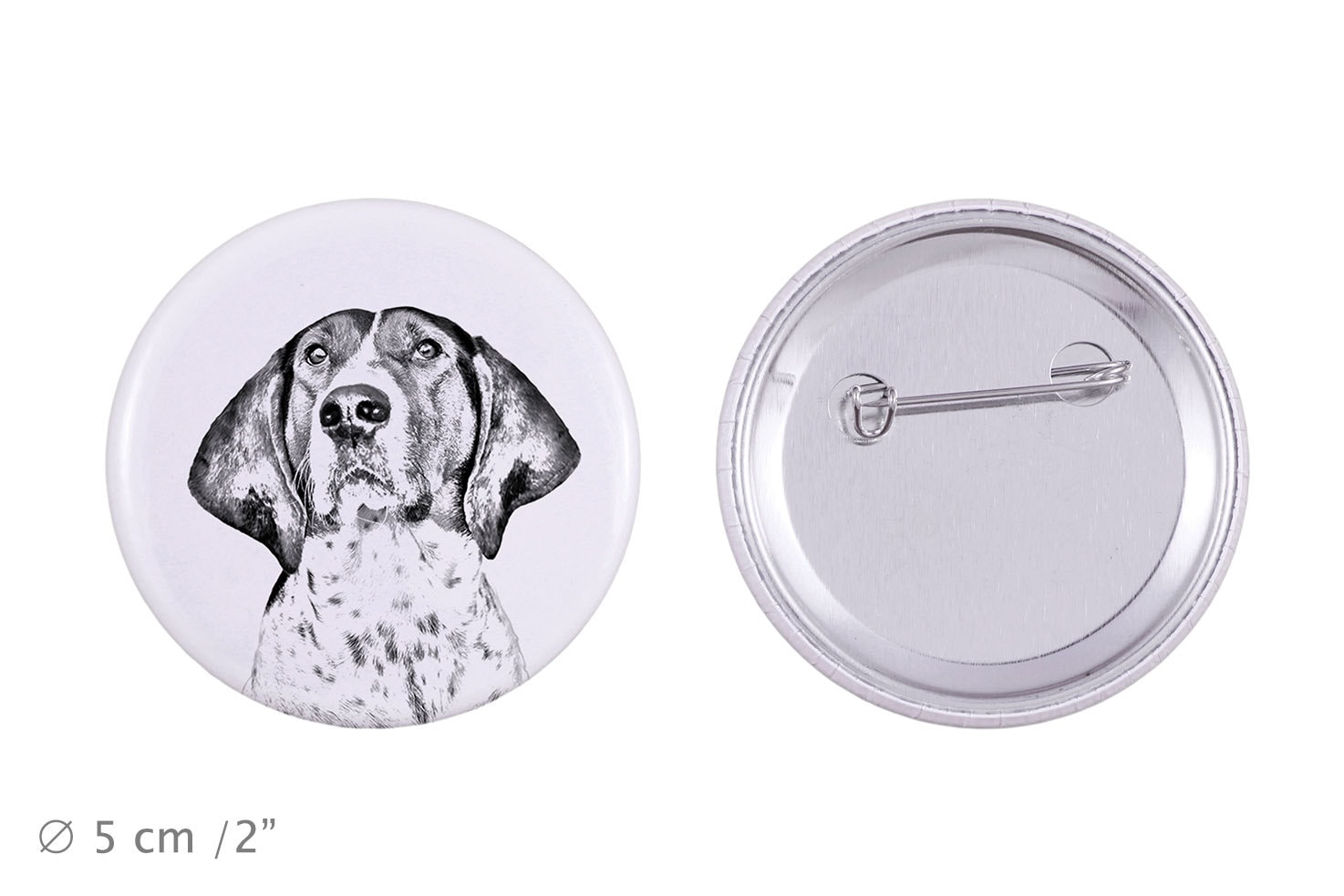 Anstecker Mit Einem Hund - Treeing Walker Coonhound von ARTDOGshop