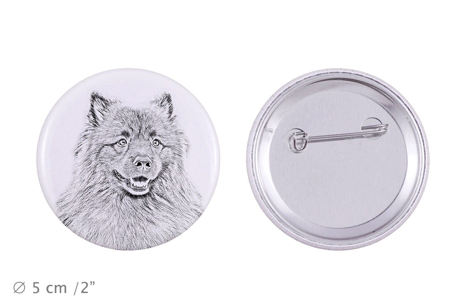 Anstecker Mit Einem Hund - Wolfsspitz von ARTDOGshop