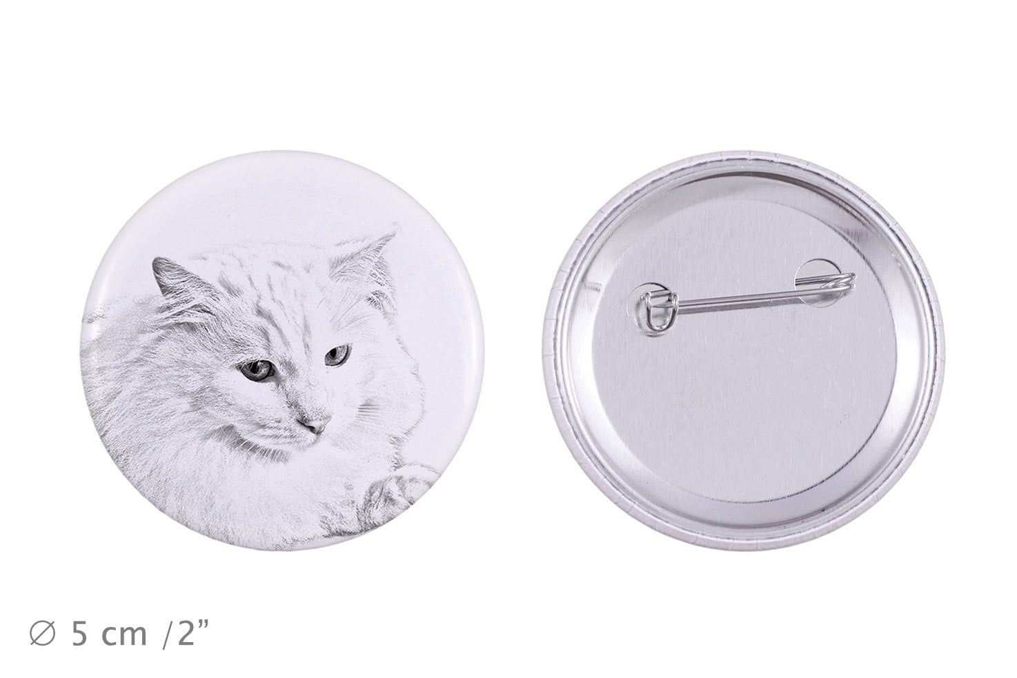 Anstecker Mit Einem Katze -Türkisch Angora von ARTDOGshop