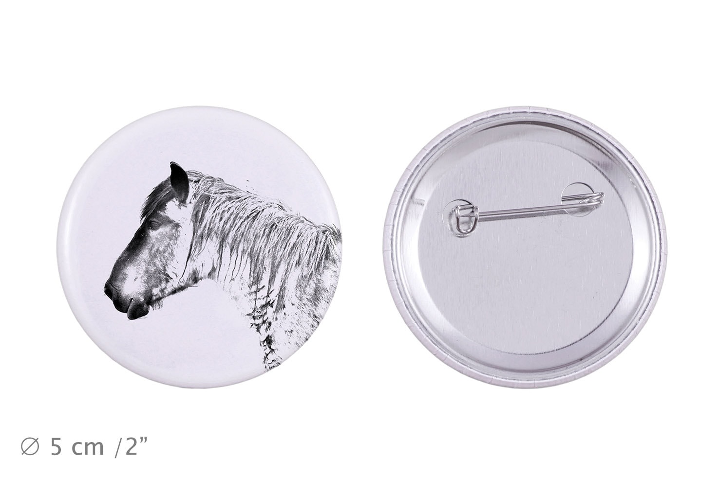 Anstecker Mit Einem Pferd - Brabanter von ARTDOGshop