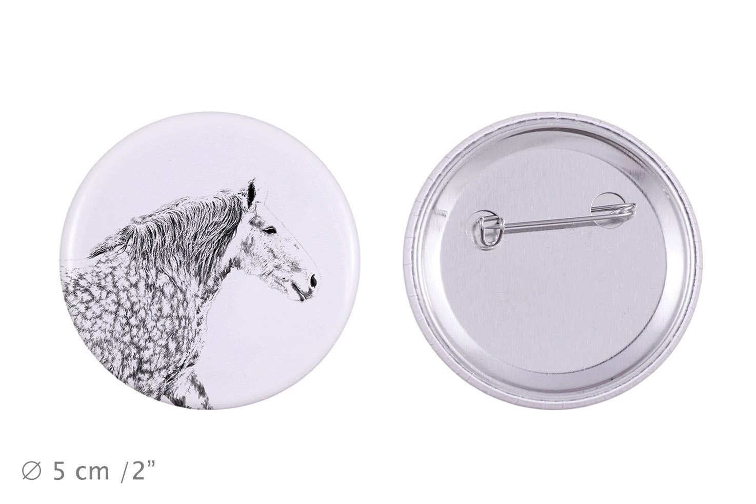 Anstecker Mit Einem Pferd - Percheron von ARTDOGshop