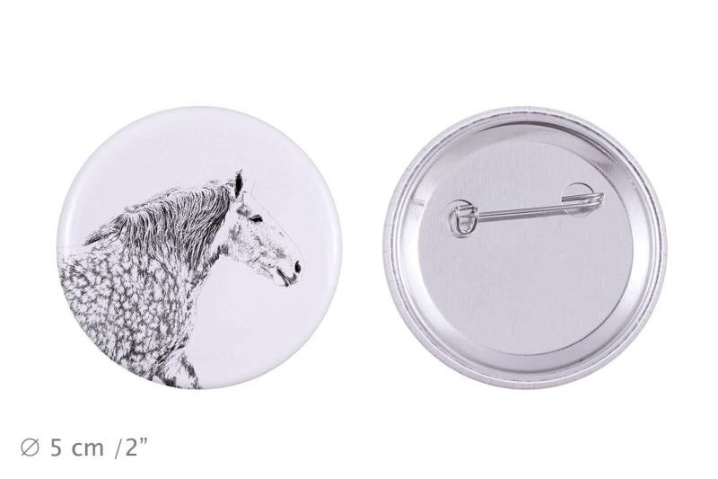 Anstecker Mit Einem Pferd - Percheron von ARTDOGshop
