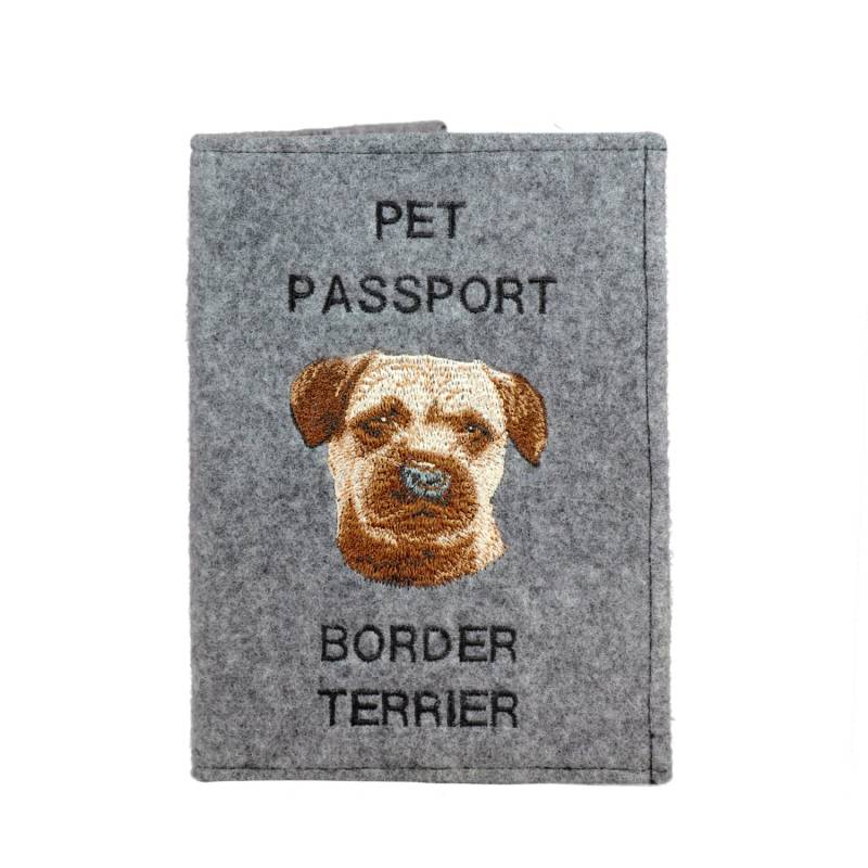 Border Terrier - Schoner Für Einen Pass Den Hund Mit Gesticktem Muster. Neuheit von ARTDOGshop