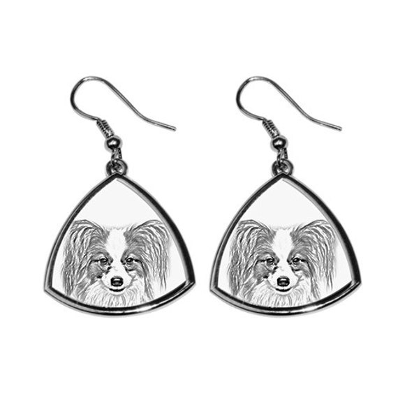 Kontinentale Zwergspaniel - Neue Kollektion Der Ohrringe Mit Bild Rassehunde, Schön Geschenk von ARTDOGshop