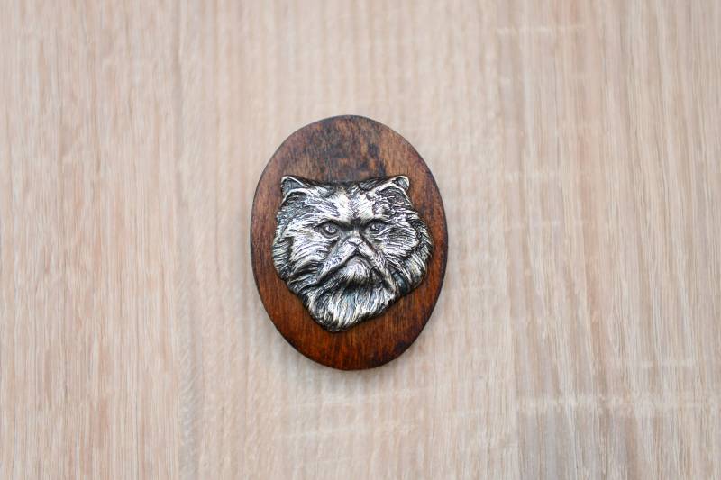 Perserkatze, Stegklammer Aus Holz Mit Darstellung Eines Katzes Perserkatze, Stegklammer Aus Holz Mit Darstellung Eines Katzes von ARTDOGshop