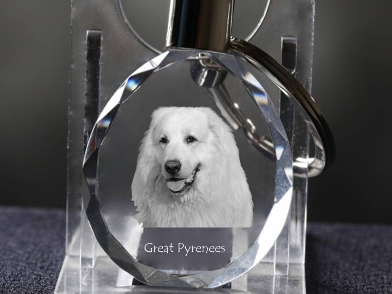 Pyrenäen-Berghund, Hund Kristall Schlüsselbund, Hohe Qualität, Außergewöhnliche Geschenk Pyrenäen-Berghund, Hund Kristall Schlüsselbund, Hohe Qualität, Außergewöhnliche Geschenk von ARTDOGshop