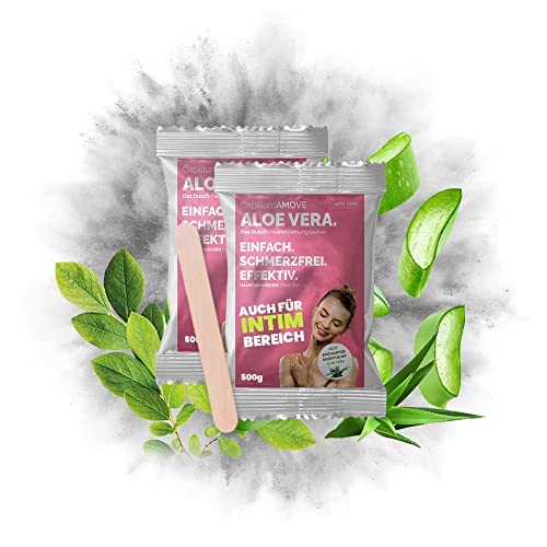 Capillum AMOVE Aloe Vera 2x500g Enthaarungscreme Intimbereich Frau - sanftes Enthaarungspulver Frauen schmerzfreie Dusch-Intim Enthaarungscreme Frauen ohne Zusatzstoffe mit neutralem Geruch von ARTE FIORI EXCLUSIVE PRODUCTS